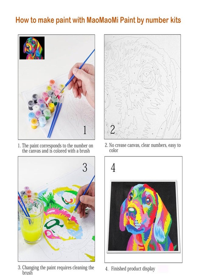 مجموعة الرسم بالأرقام من ماوماومي، مجموعة رسم أكريليك يمكنك صنعها بنفسك، للأطفال والكبار المبتدئين - 16 بوصة عرض × 20 بوصة طول، بنمط رأس حصان ملون - Image 2